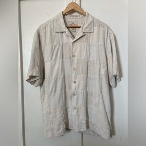 Paradise collection 100% fine washable silk Large button down shirt